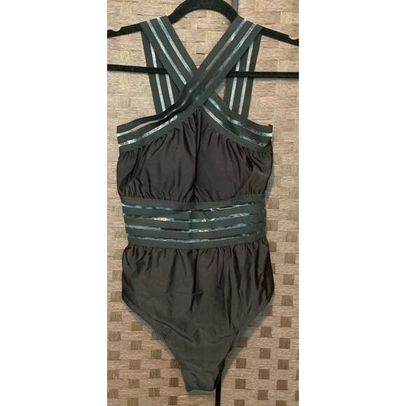 Mesh, Halter Neck One Piece Swimsuit- Size Medium - Picture 6 of 9